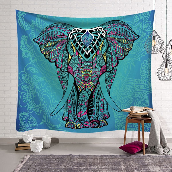 Tenture Elephant Bleu